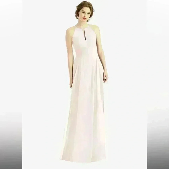 Dessy Collection Keyhole dress Style 1502- blush color - Picture 5 of 6